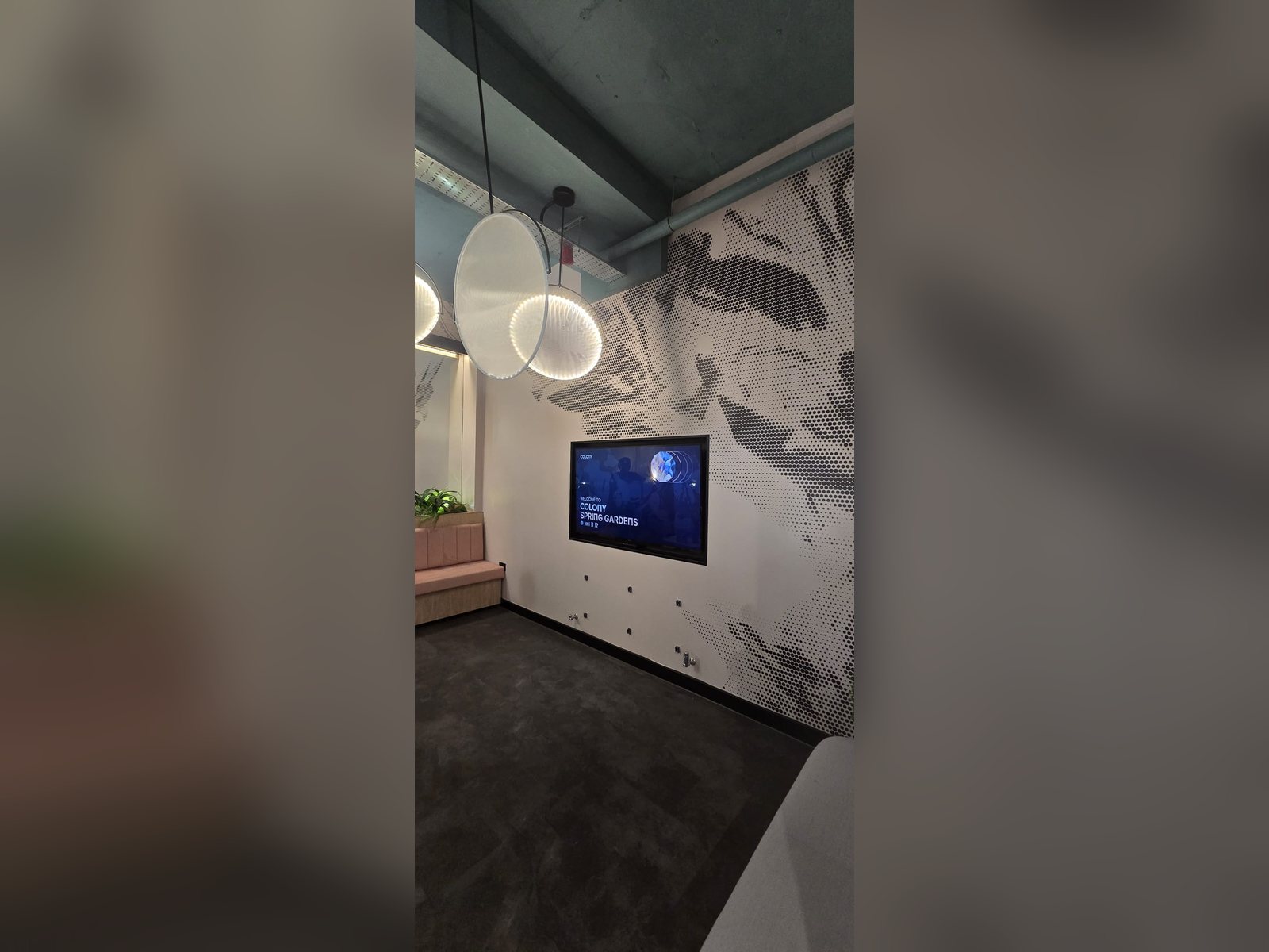 Commercial digital screen built into a feature wall