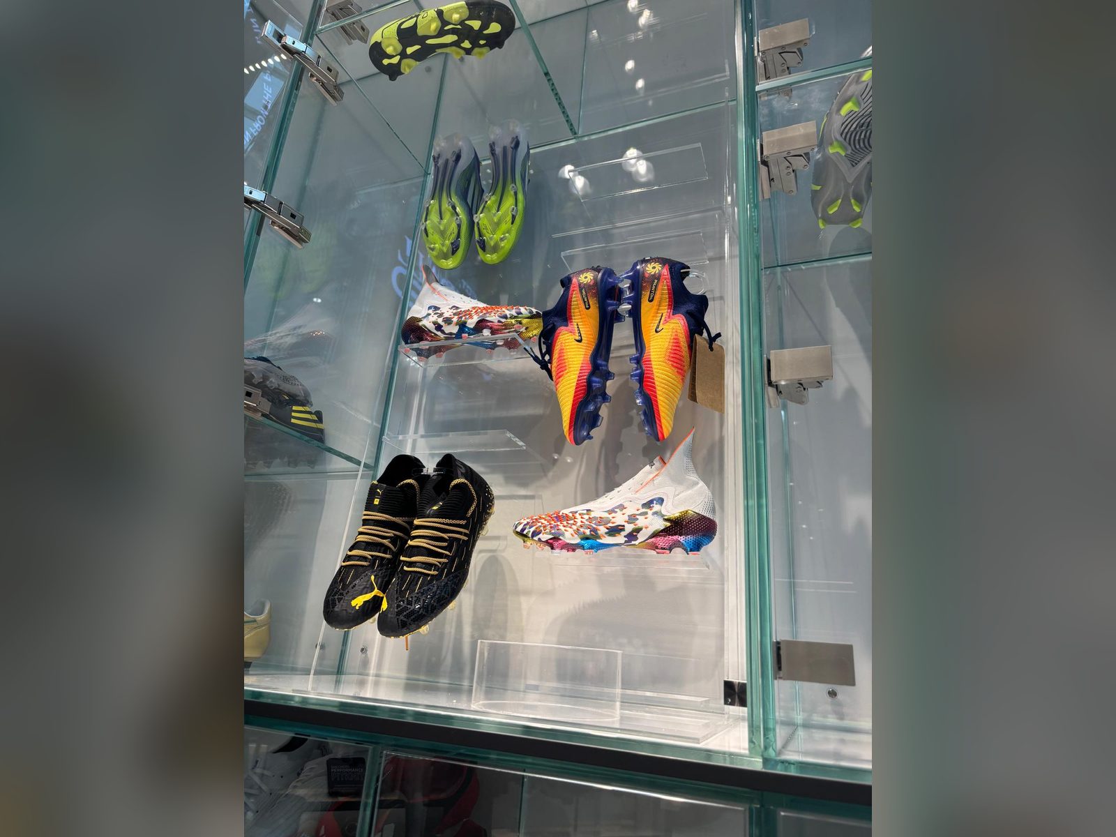 Bespoke glass display case in a retail store