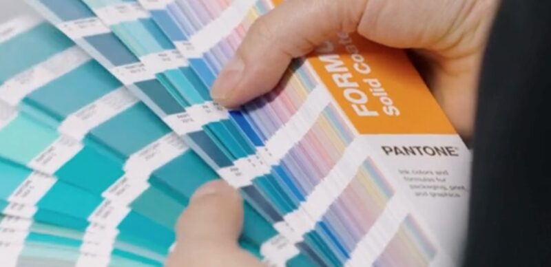 Colour matching swatches used in signage design