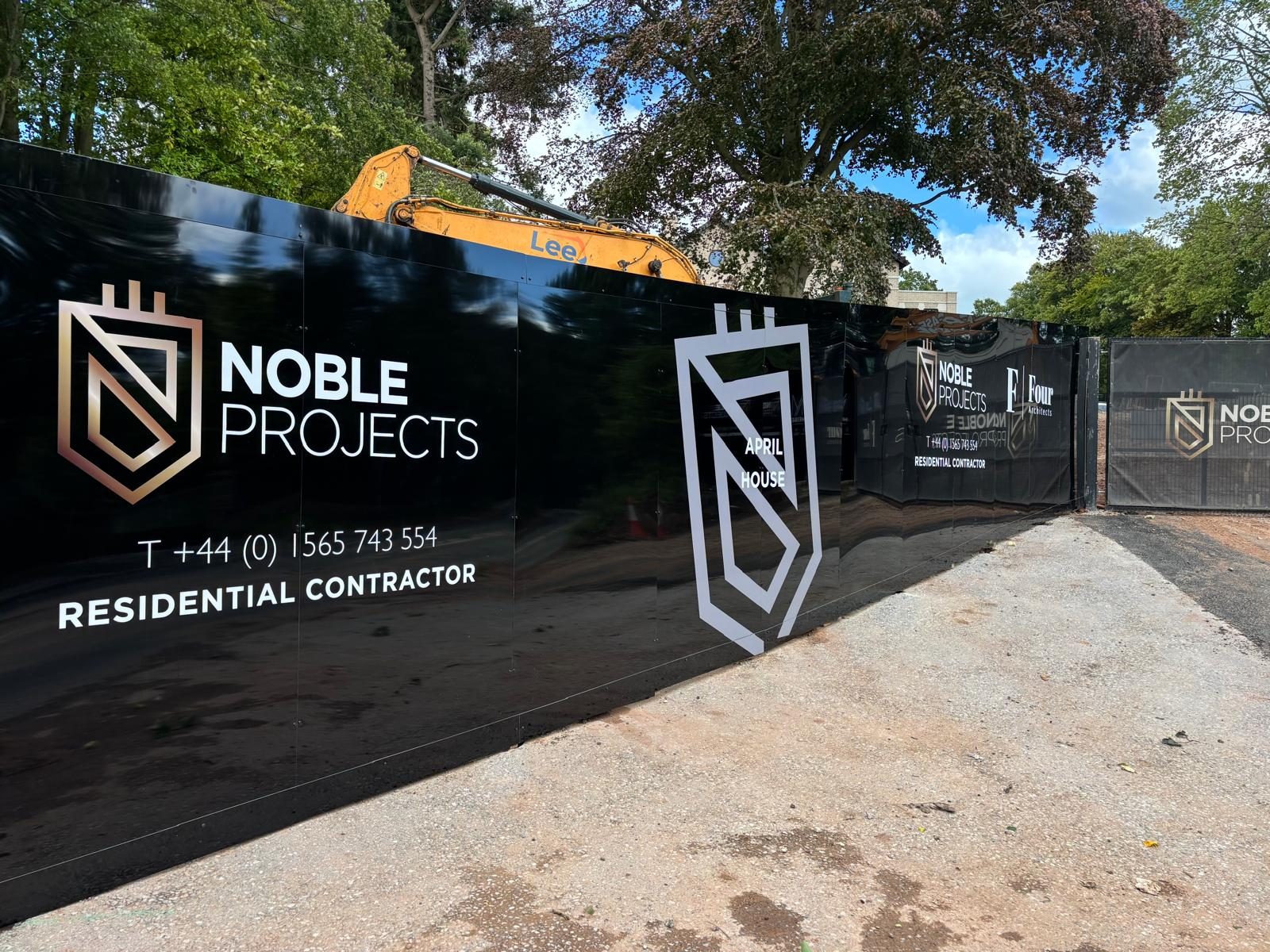 Branded hoarding for a residential contractor's development site