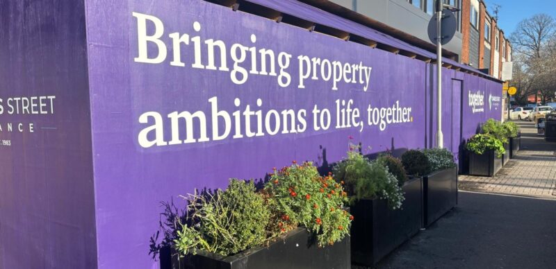 Large format hoarding wrap for a property finance lender