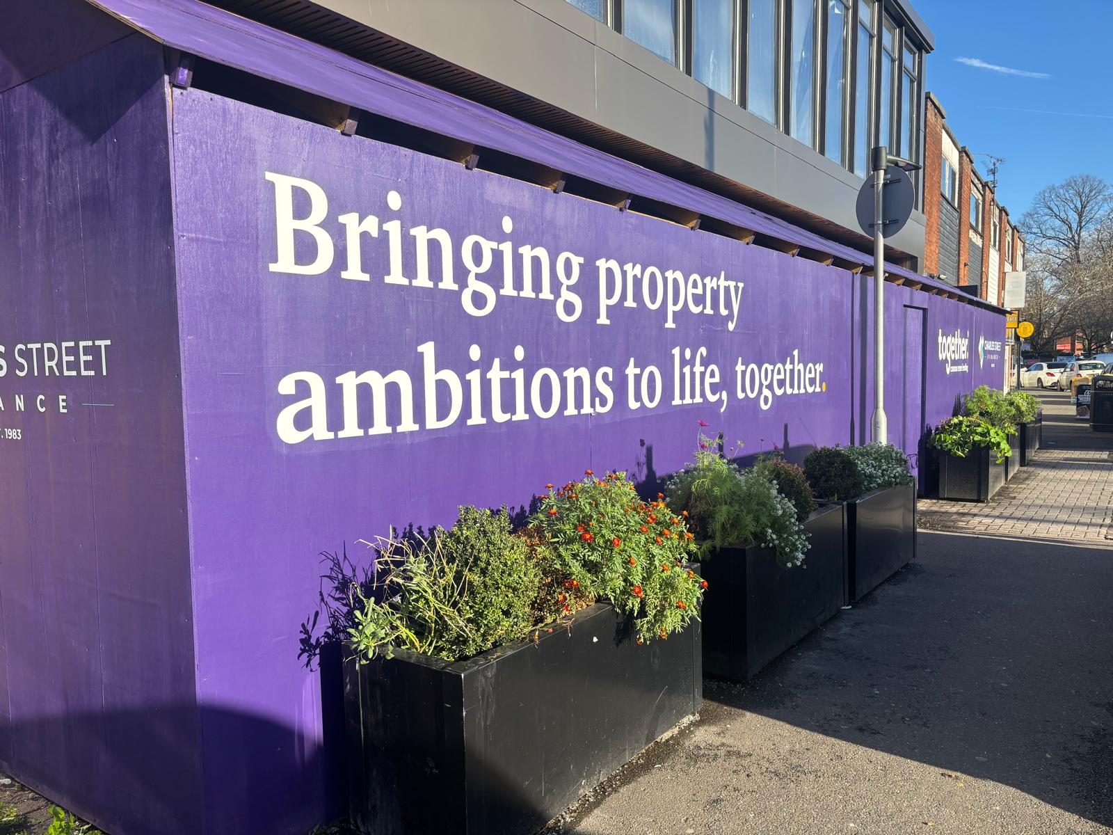 Large format hoarding wrap for a property finance lender