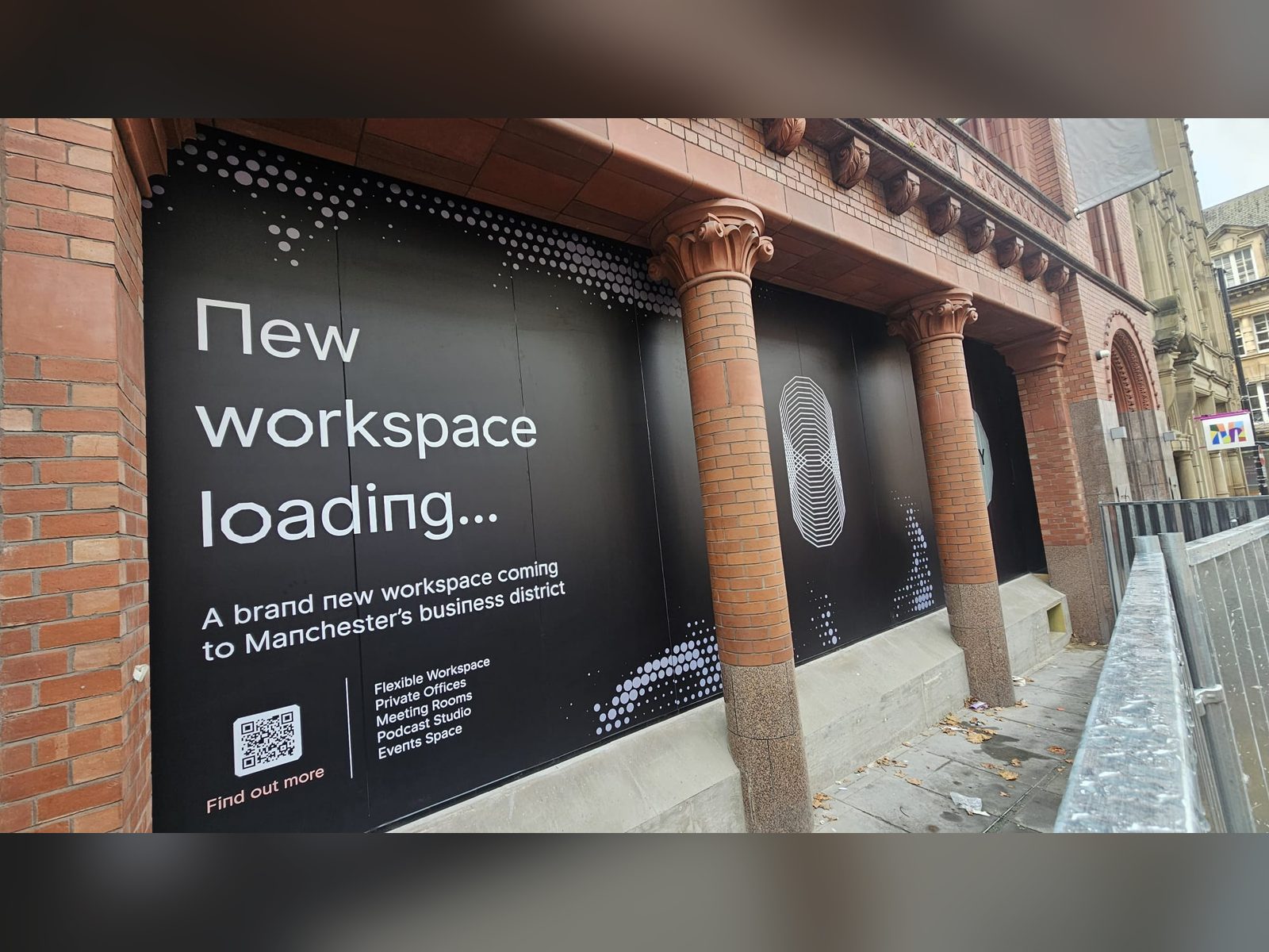 Hoarding graphics for a new workspace development in Manchester