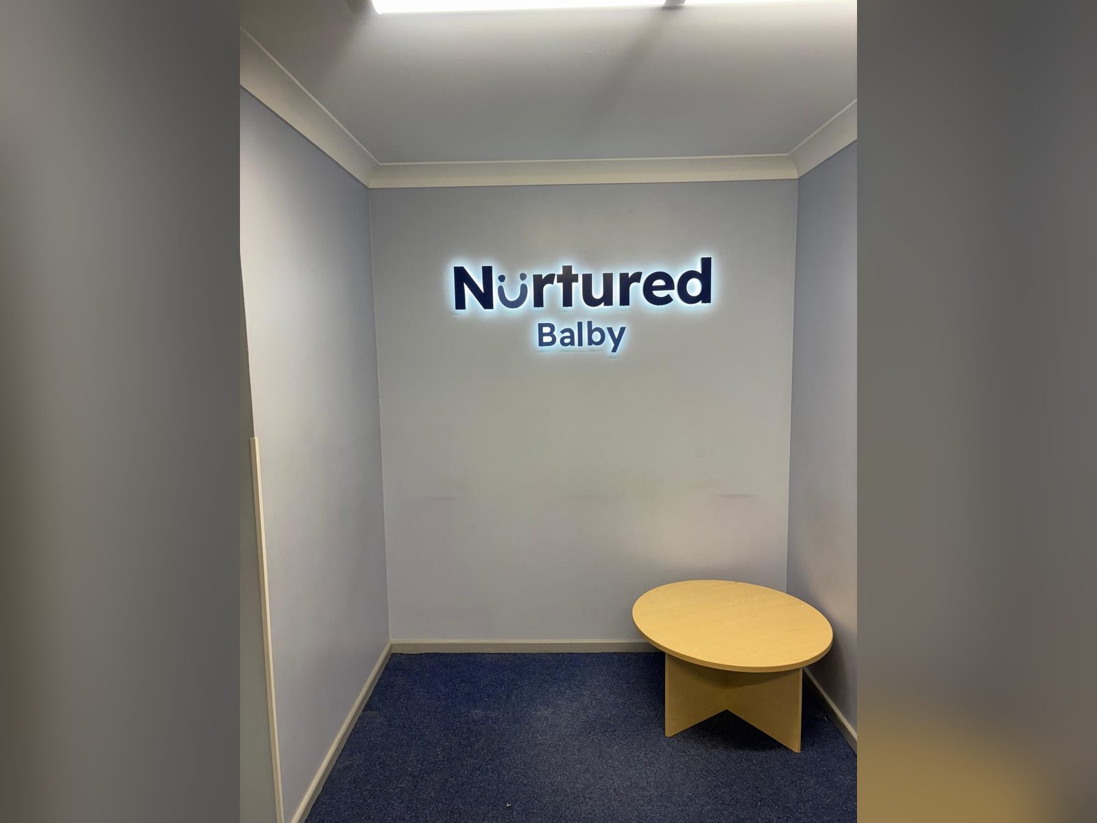 Illuminated reception sign for a children's nursery