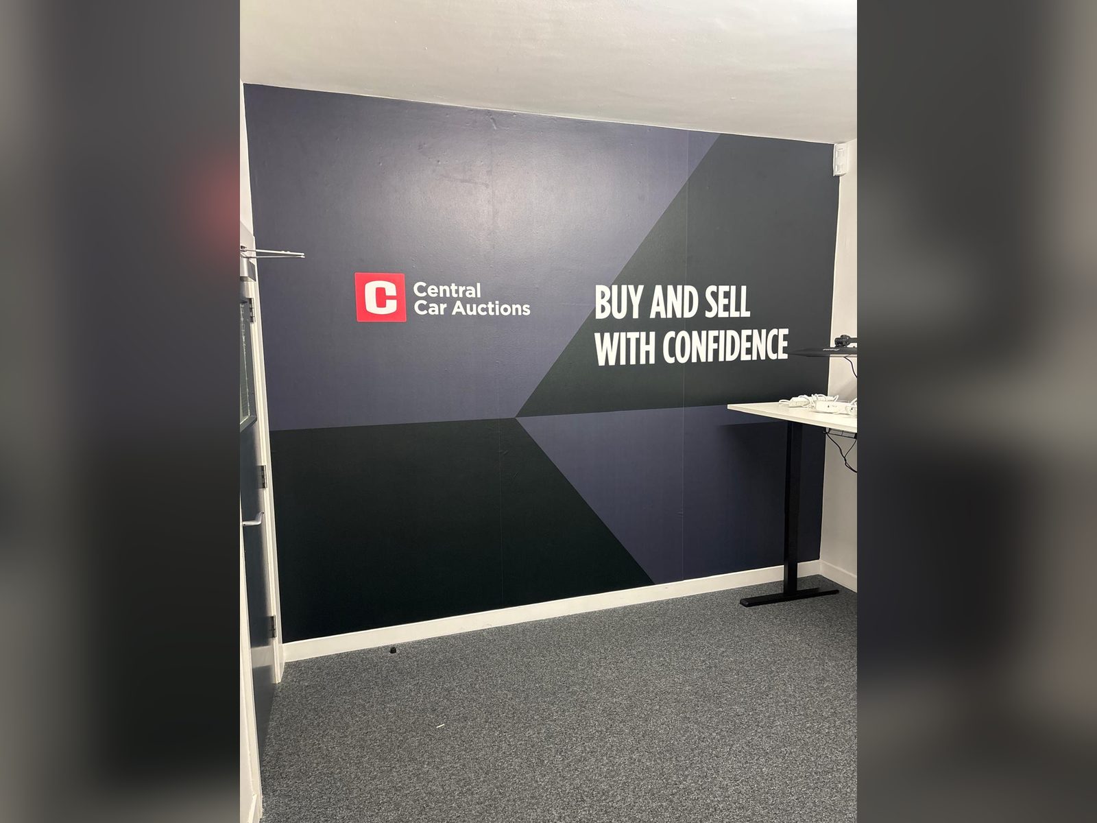 Full wall office graphic for Central Car Auctions