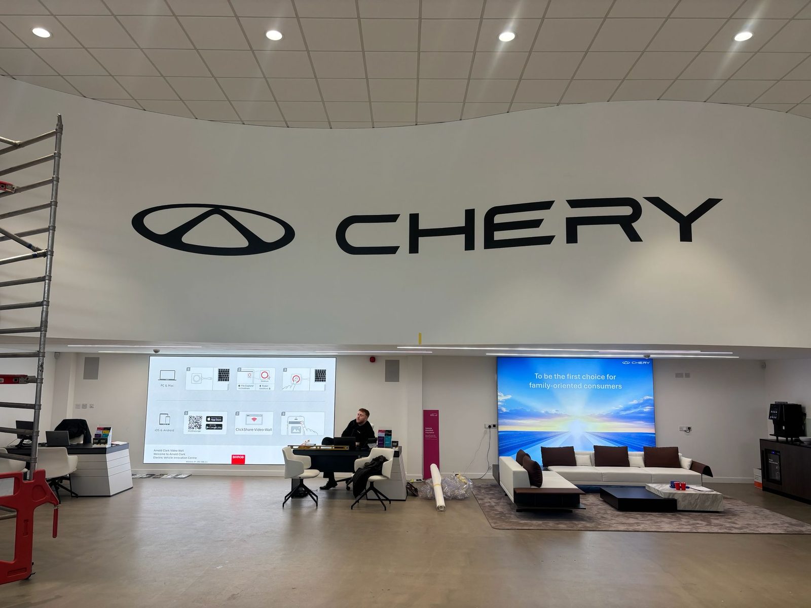 Large built up letters above a car showroom