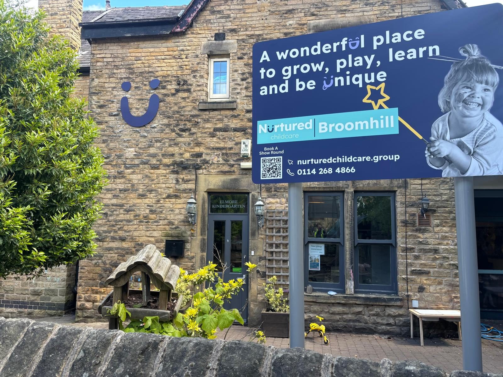 Printed sign board for a children's nursery