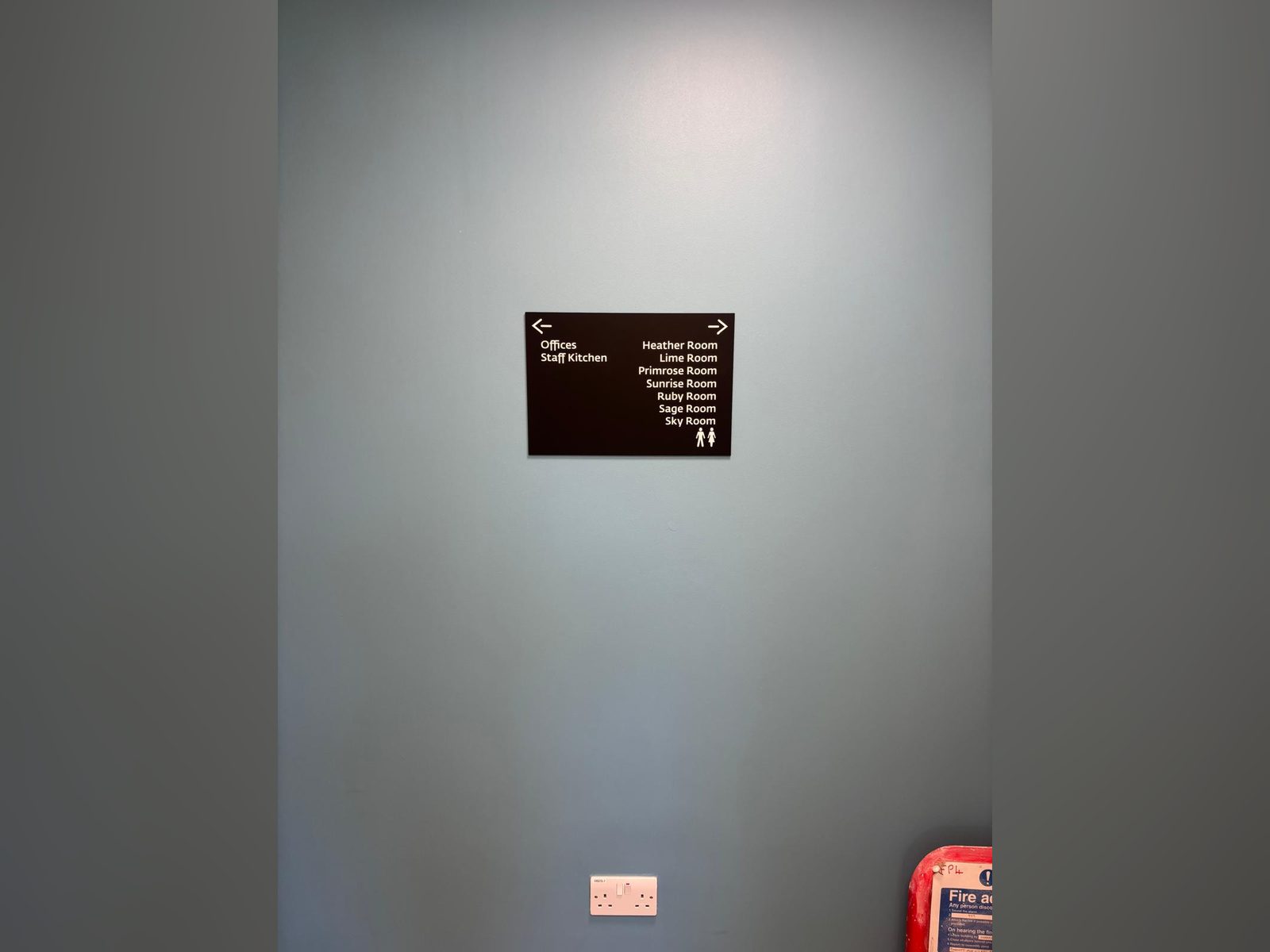 Internal directional directory sign